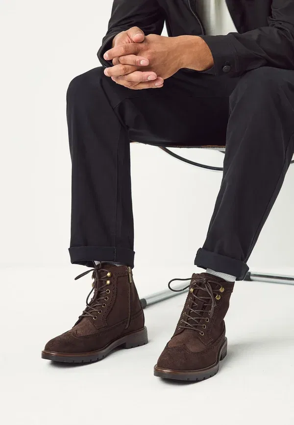 Ботинки Next Regular fit tall brogue lace up ankle boots, коричневый — фото 2