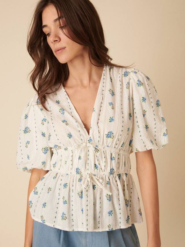 

Топ с цветочным принтом cordelia Nobody's Child, цвет White/Blue