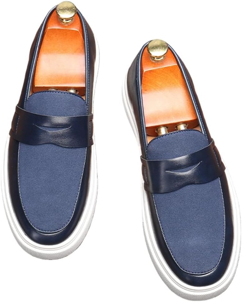 

Кожаные лоферы SWZEC для мужчин, синий