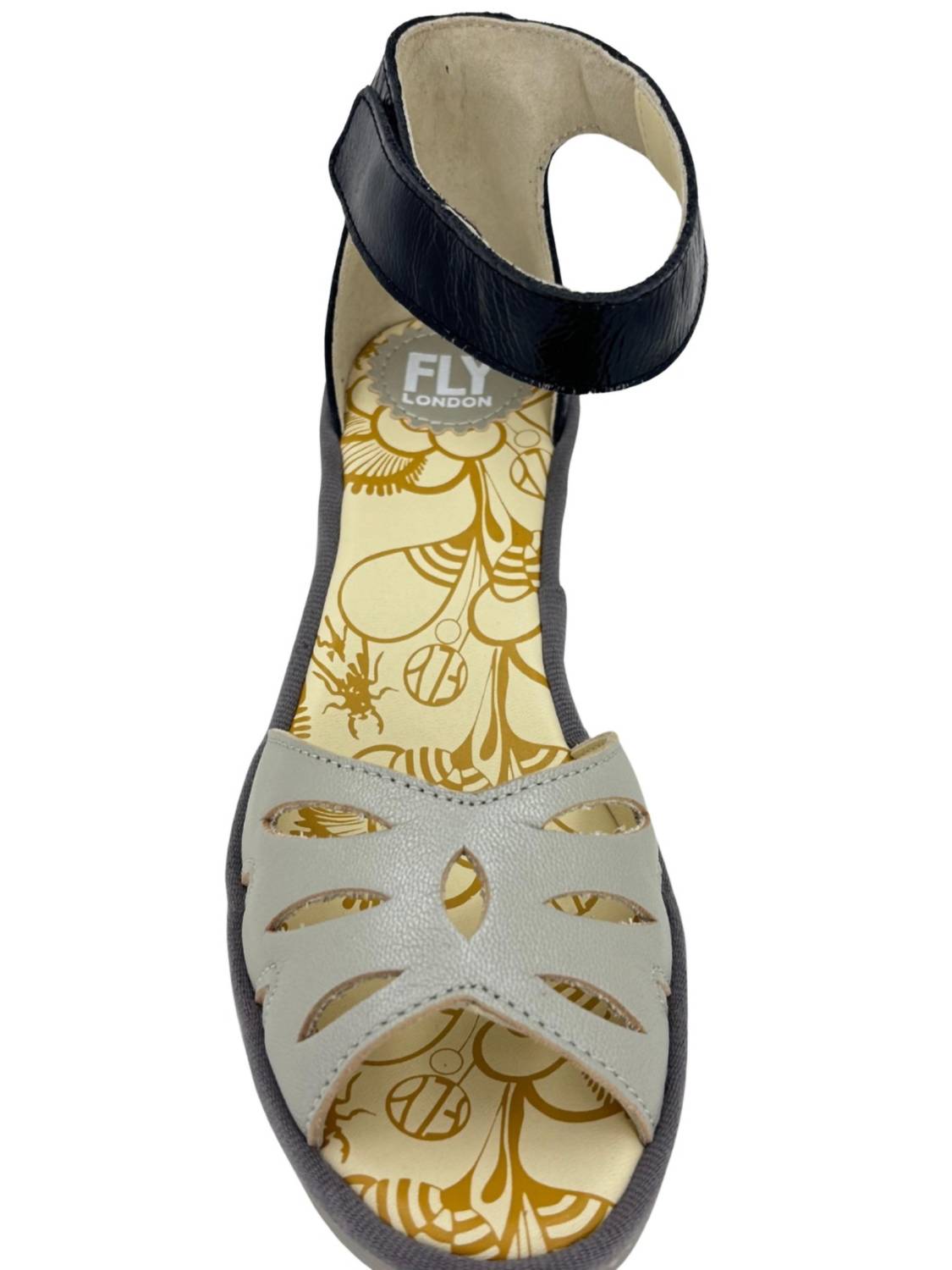 Women's Yelu Platform Wedge Sandal In Silver/black FLY London — фото 2