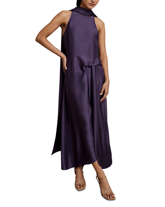 

Миди-платье Michelle Drape для особых случаев REISS, фиолетовый