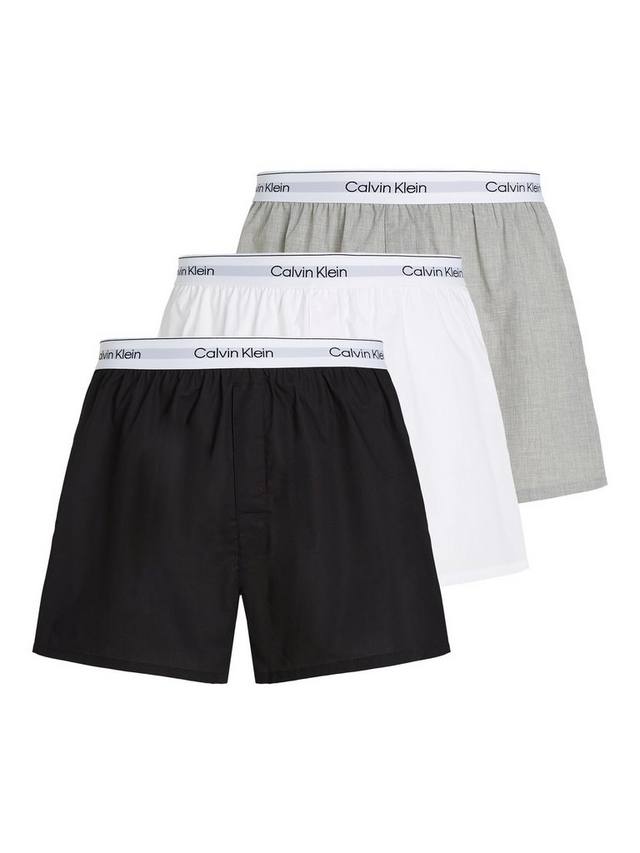 

Хлопковые боксеры Icon Cotton Stretch Slim Calvin Klein, Pack of 3, Black/White/Grey