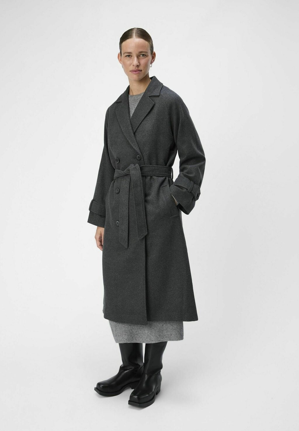 

Классическое пальто OBJKEILY COAT Object, цвет Mottled Dark Grey
