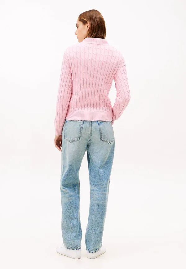 Свитер с круглым вырезом и косами Tommy Hilfiger, Bonita Pink — фото 3