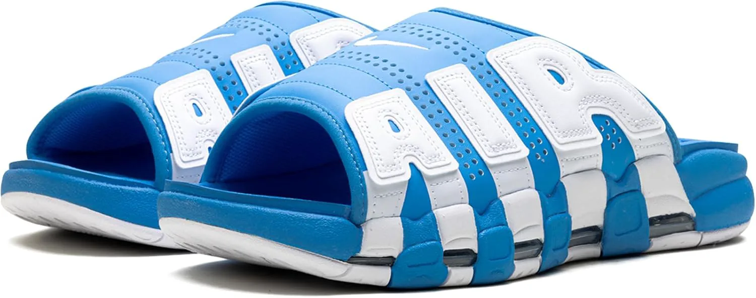 Мужские слайдеры Nike Air More Uptempo, сине-белый — фото 2
