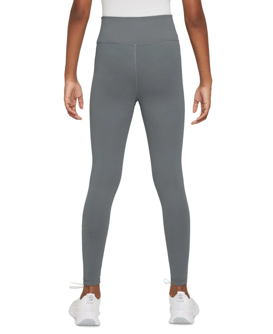 Леггинсы Big Girls One Dri-FIT с высокой талией Nike, серый/белый — фото 2