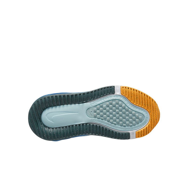 Детские беговые кроссовки Nike Air Max 270 Wear-Resistant Low-Top для детей 3-7 лет, цвет Glacier Blue/University Blue/Sundial Yellow/Deep Forest Green — фото 4