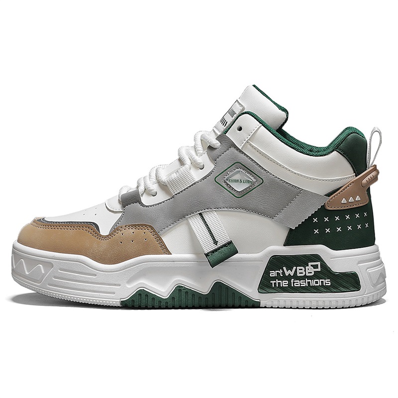 

Нескользящие износостойкие высокие мужские кроссовки M.M Party, White Green