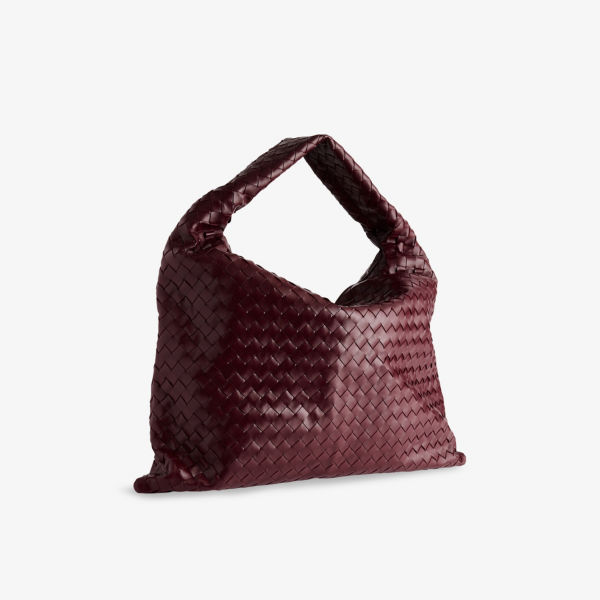 

Сумка хобо Bottega Veneta Hop большая кожаная, бордовый