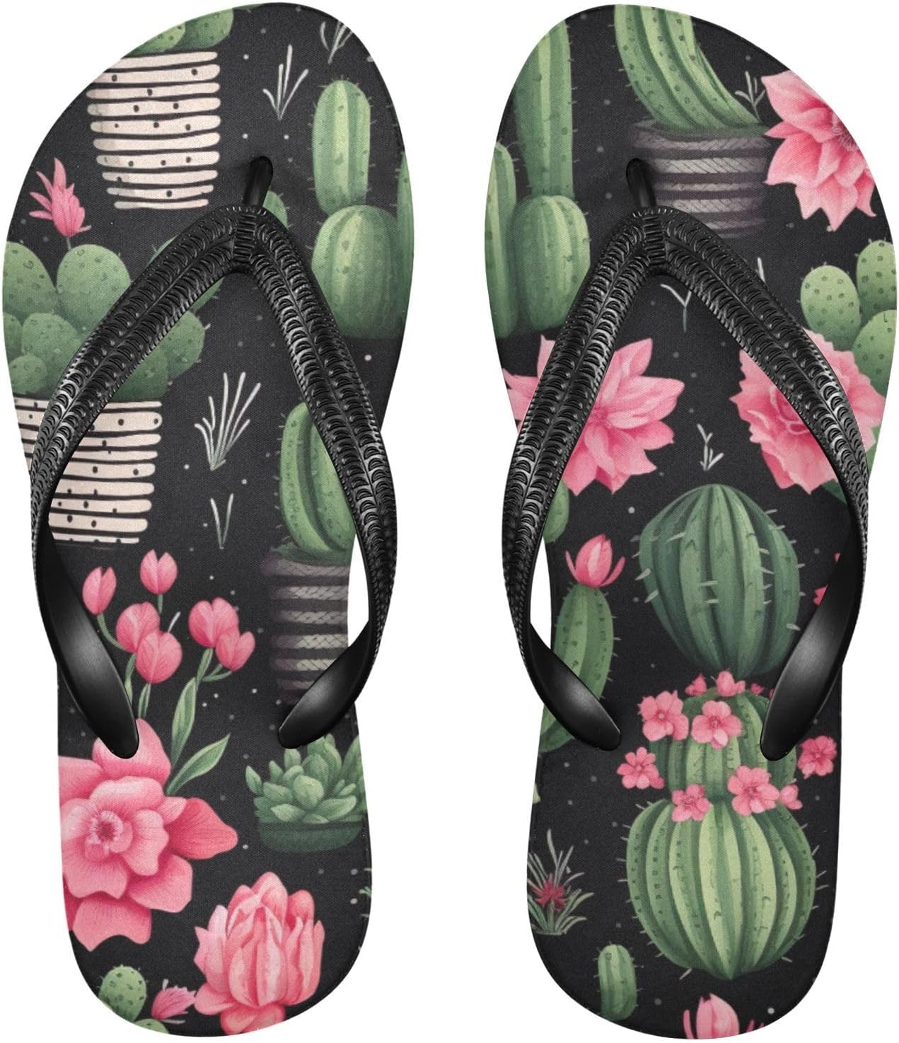 

Пляжные летние сандалии-тапочки Flowers Floral Cactus для женщин и мужчин, душевые Kfbe