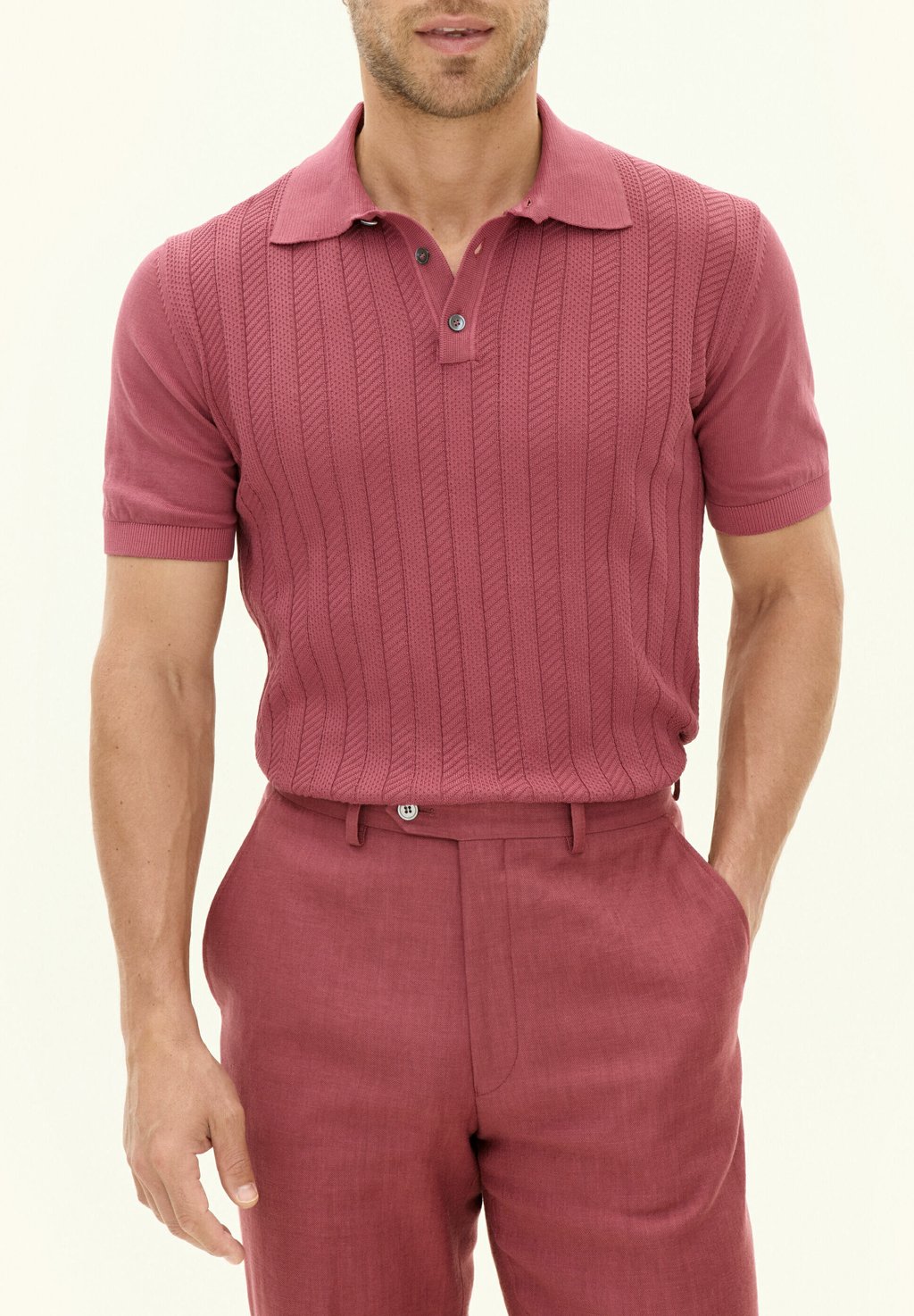 

Поло BARTO STRIPE Oscar Jacobson, красный