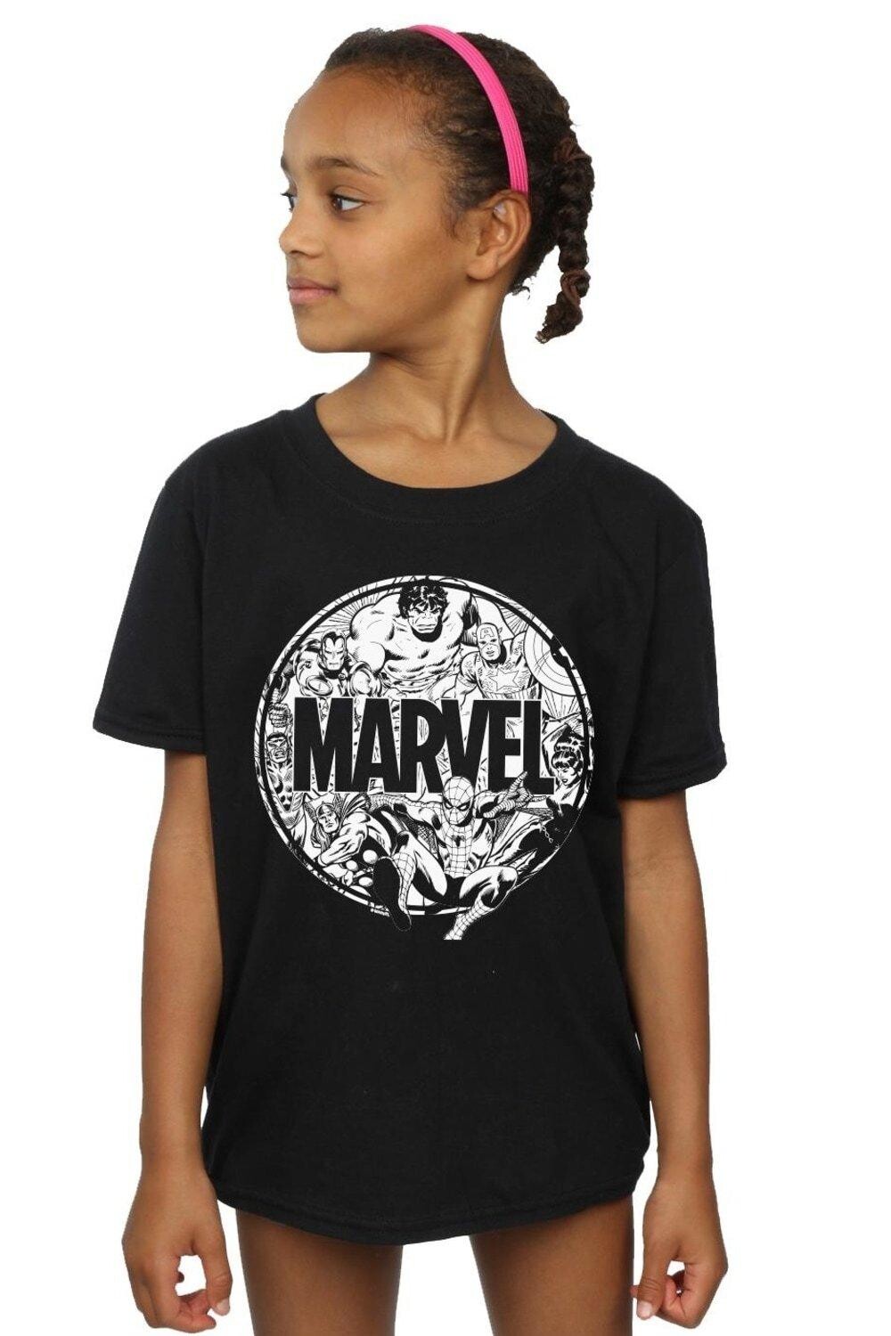 

Хлопковая футболка с логотипом Marvel Comics, черный