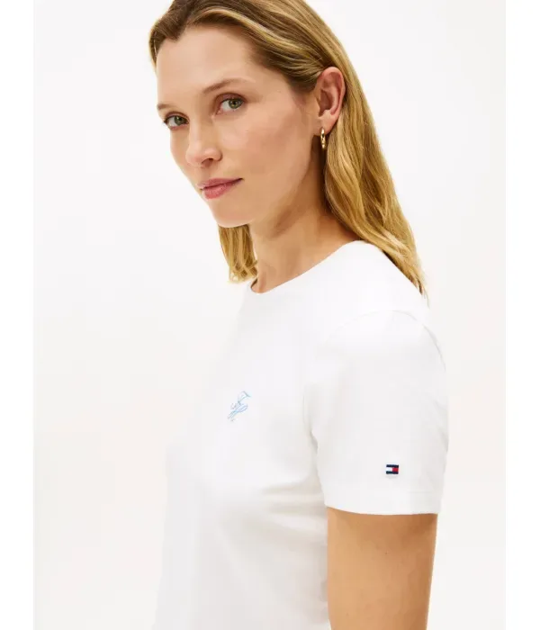 Футболка regular fit Tommy Hilfiger, экрю — фото 4