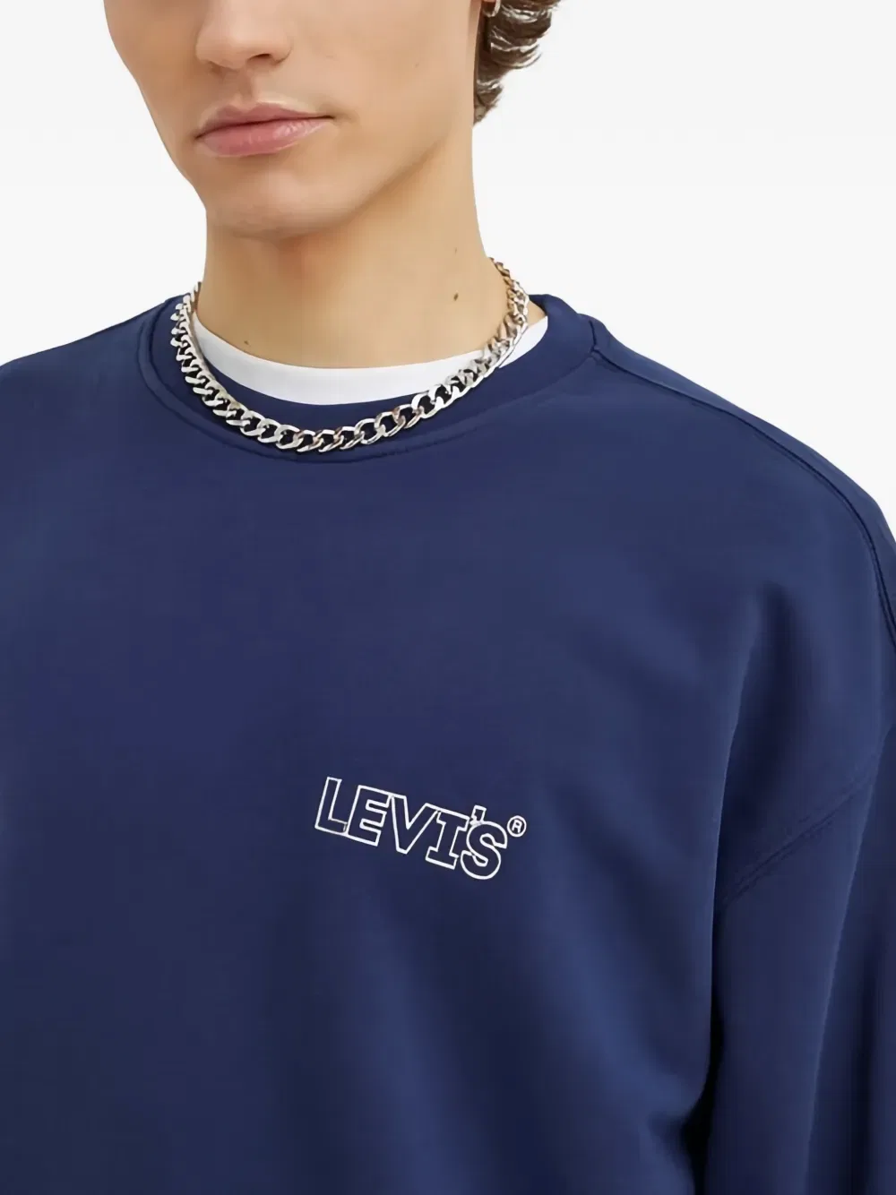 Толстовка с круглым вырезом и логотипом Levi'S, синий — фото 3