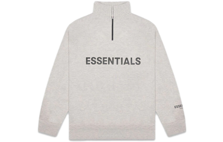 Полузастегивающийся свитер Fear Of God Essentials, Овсяный — фото 2