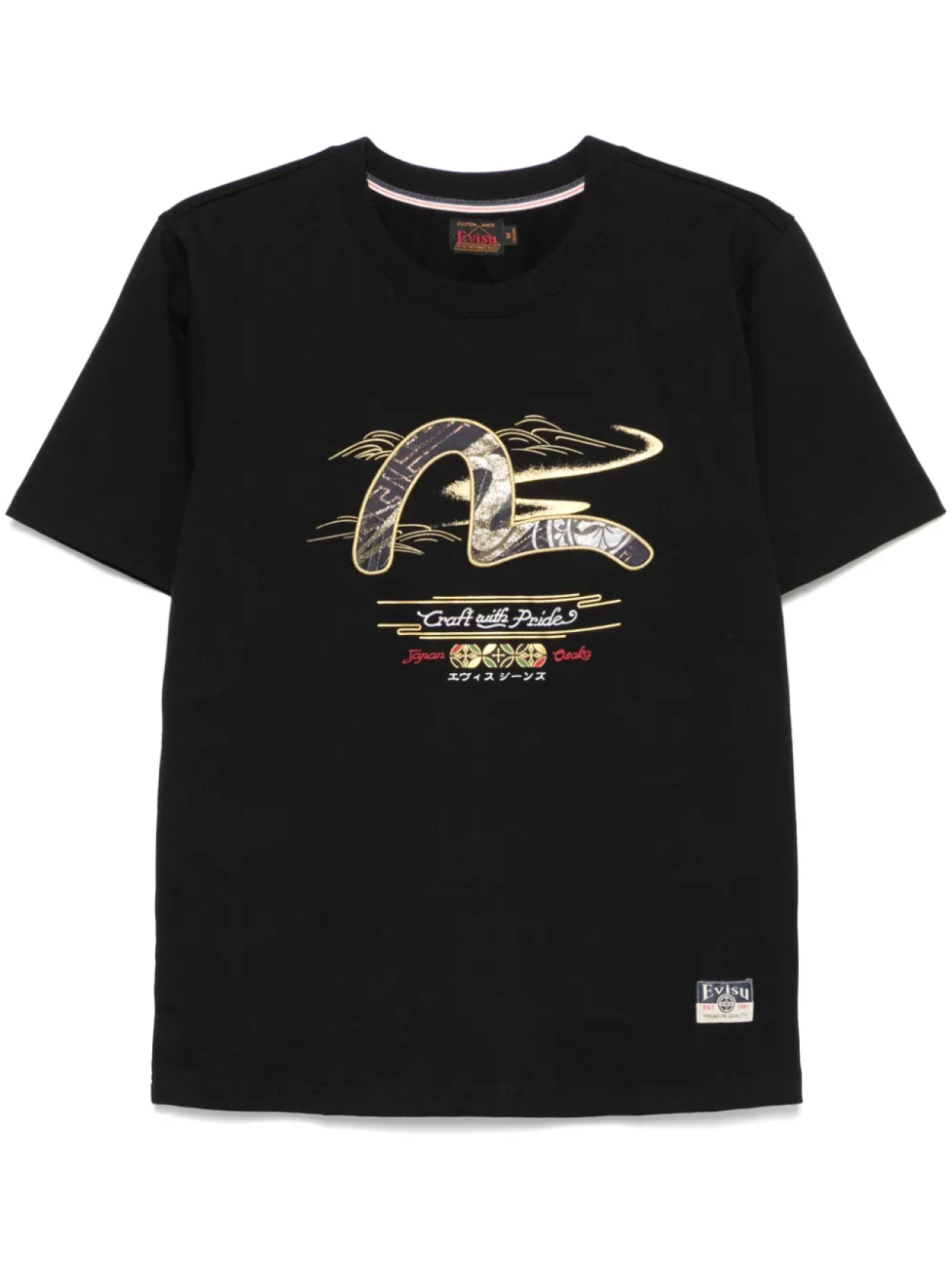 

EVISU футболка Brocade Seagull, черный