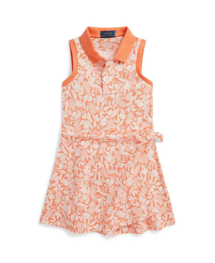 Детское платье-поло с сетчатым узором в виде ананаса, размеры 2T-6X Polo Ralph Lauren, оранжевый