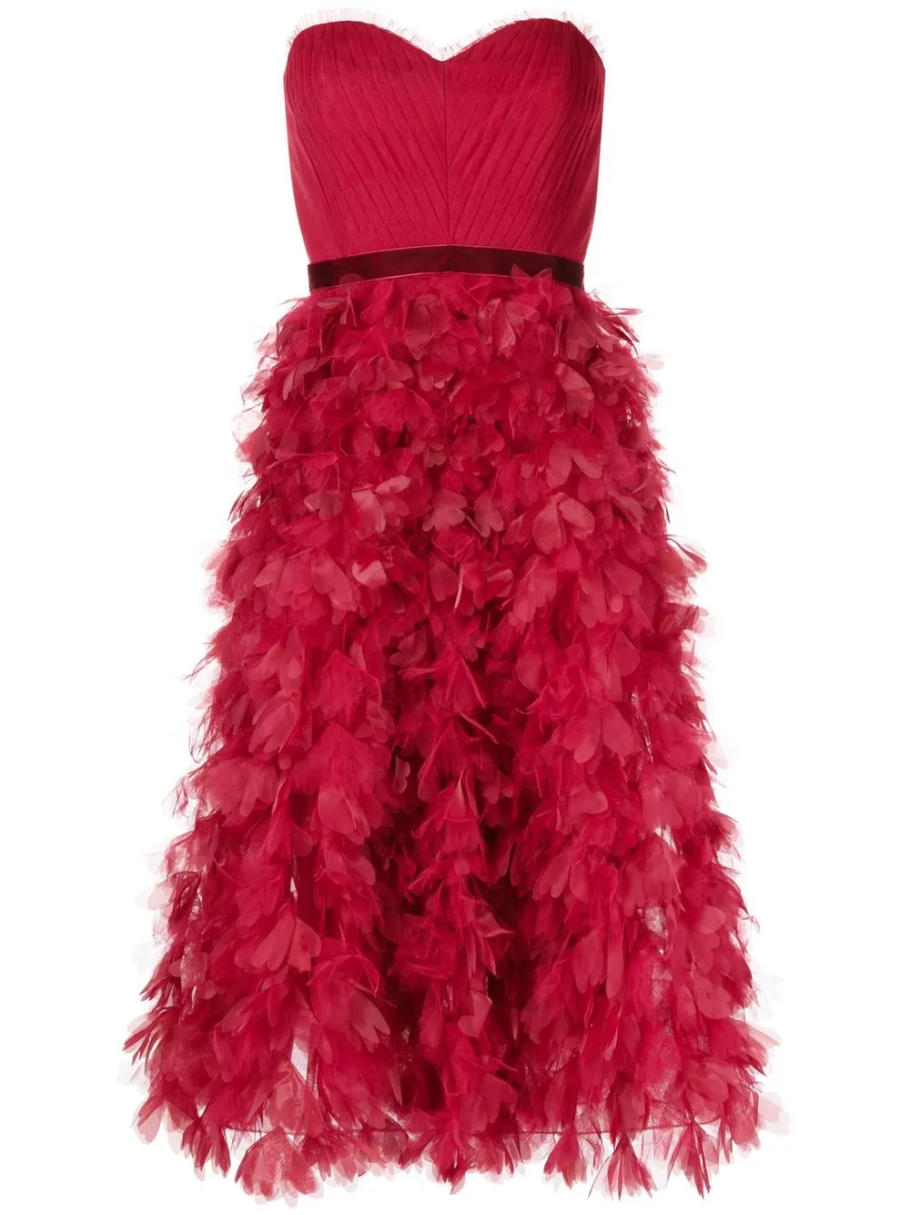 

Платье мини с оборками Marchesa Notte, красный