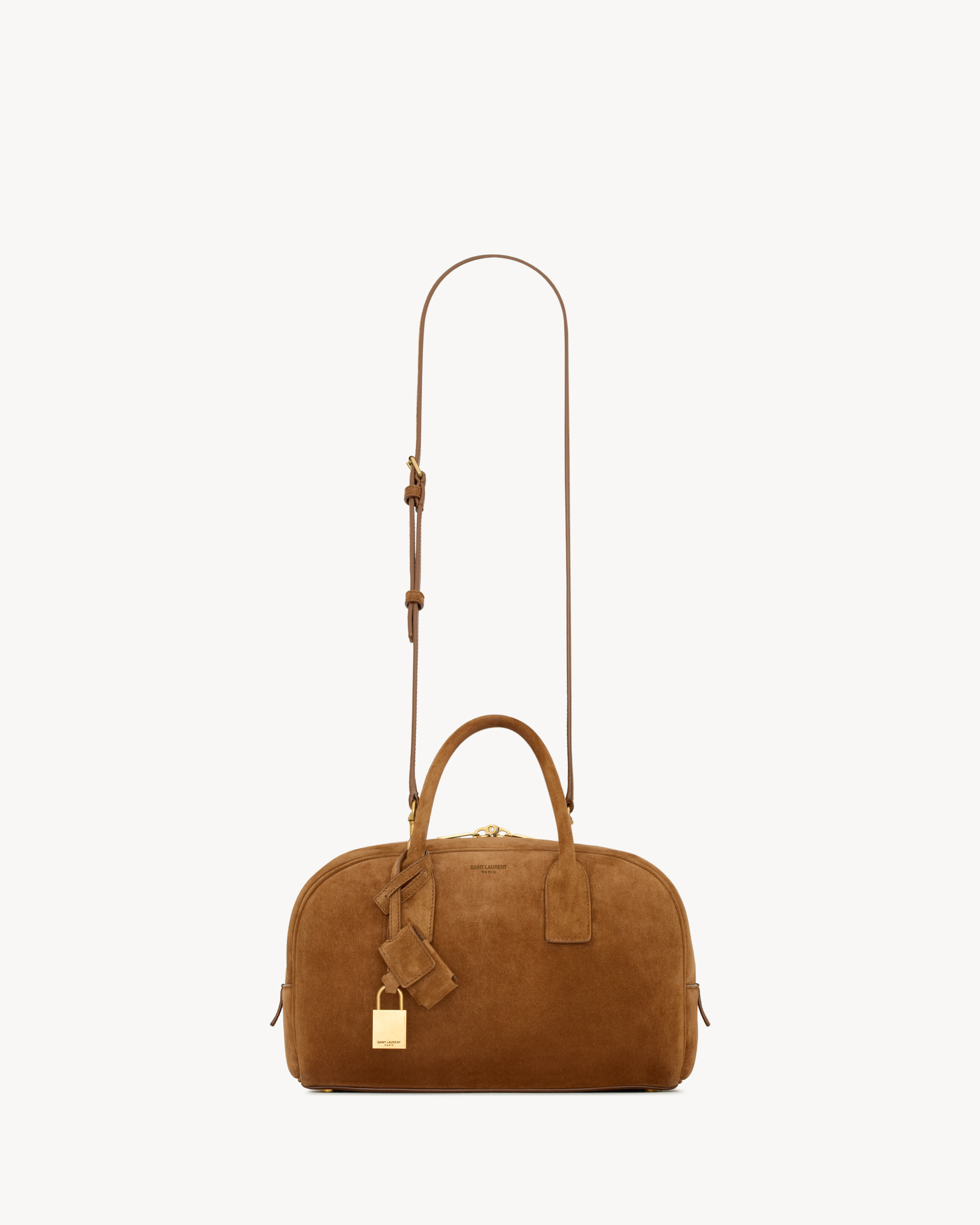 Сумка SAC DE JOUR Boston из замши - малая Saint Laurent, коричневый — фото 2