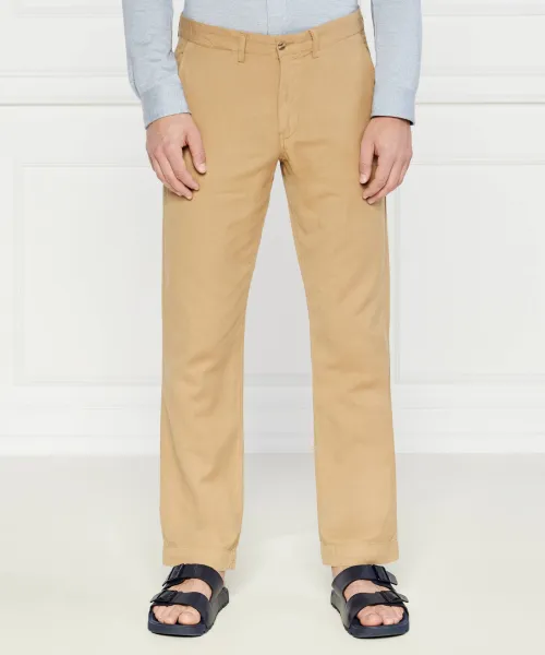 

Льняные брюки stfbedfordp Straight fit Polo Ralph Lauren, бежевый