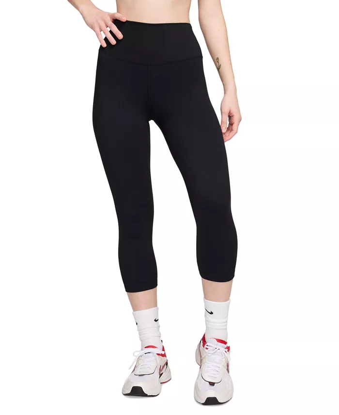 

Женские леггинсы One High-Waisted Cropped-Length Nike, черный