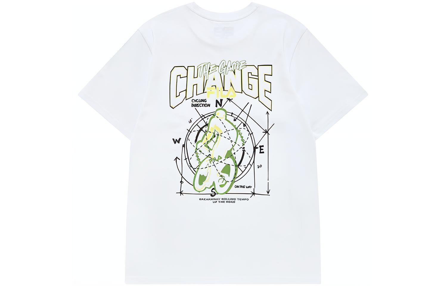 

FILA FUSION Уличная спортивная футболка мужская стандартная белая, Белый, FILA FUSION Уличная спортивная футболка мужская стандартная белая