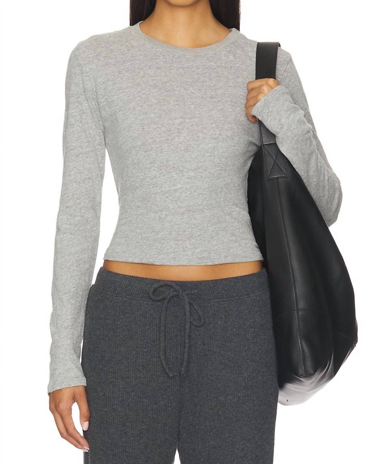 

PERFECTWHITETEE Футболка с длинным рукавом Jamie, светло-серый меланж