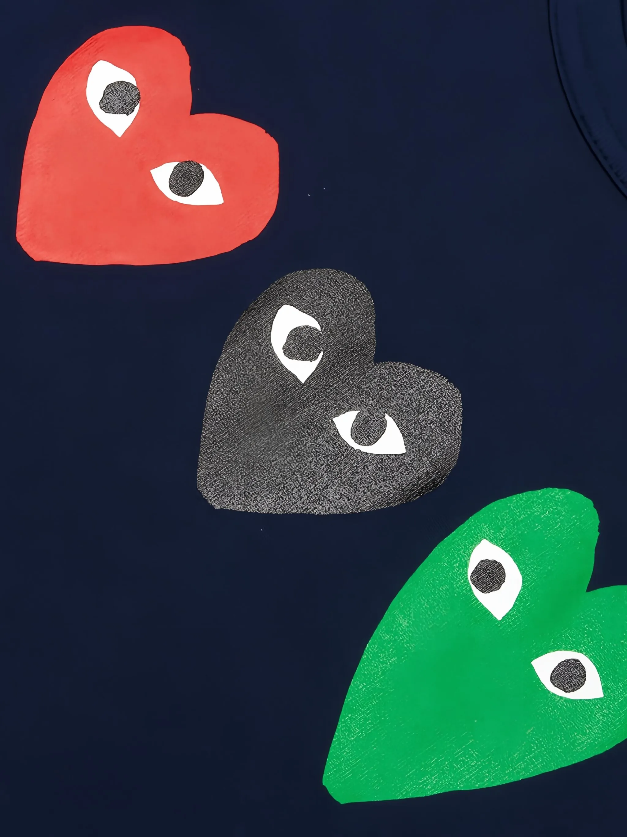 Футболка с принтом сердец Comme Des Garçons Play, синий — фото 3