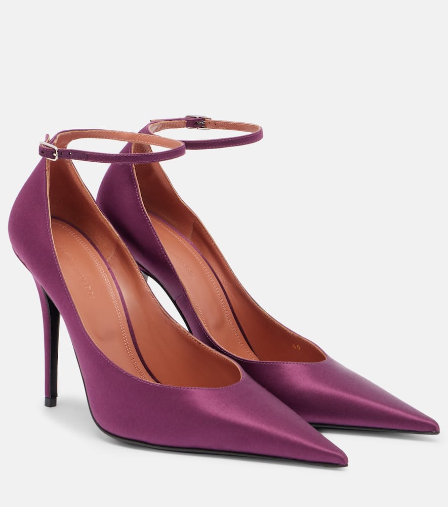 Туфли-лодочки Anok 105 из сатина Amina Muaddi, Aubergine