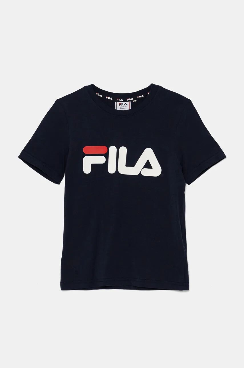 

Детская хлопковая футболка Fila, темно-синий