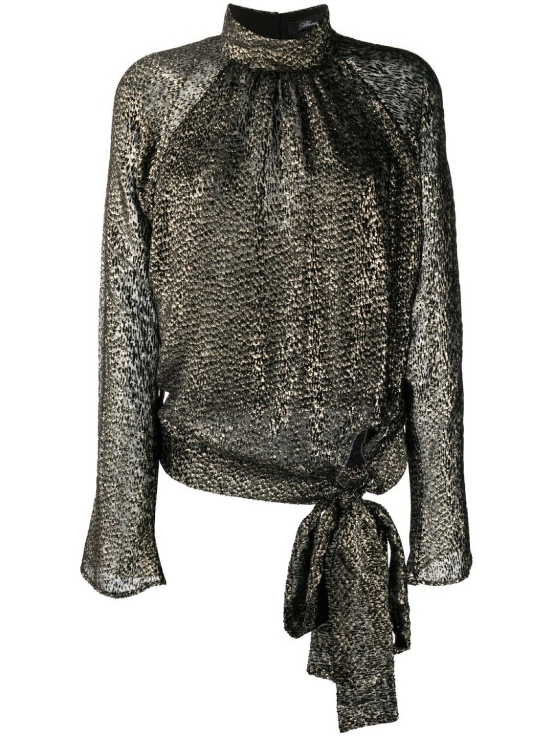 

Блузка с бантом и эффектом металлик Blumarine, черный