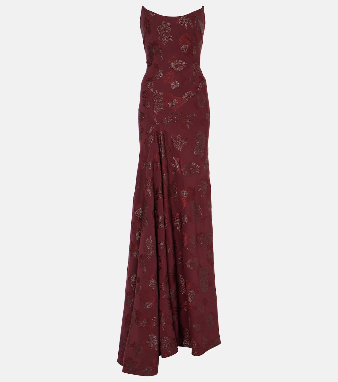 

Платье-корсет с цветочным металлическим узором Markarian, Maroon Metallic Floral