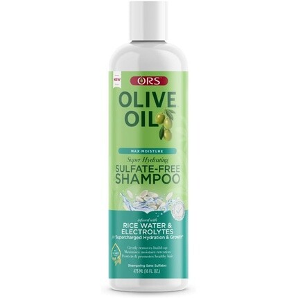 

ORS Olive Oil Max Moisture Суперувлажняющий шампунь без сульфатов с рисовой водой и электролитами 473 мл 16 унций