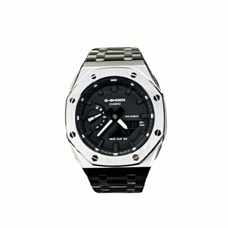 

CASIO Мужские часы Retrofit Series GA2100 Collection Quartz Movement Stainless Steel Watchband с черным циферблатом