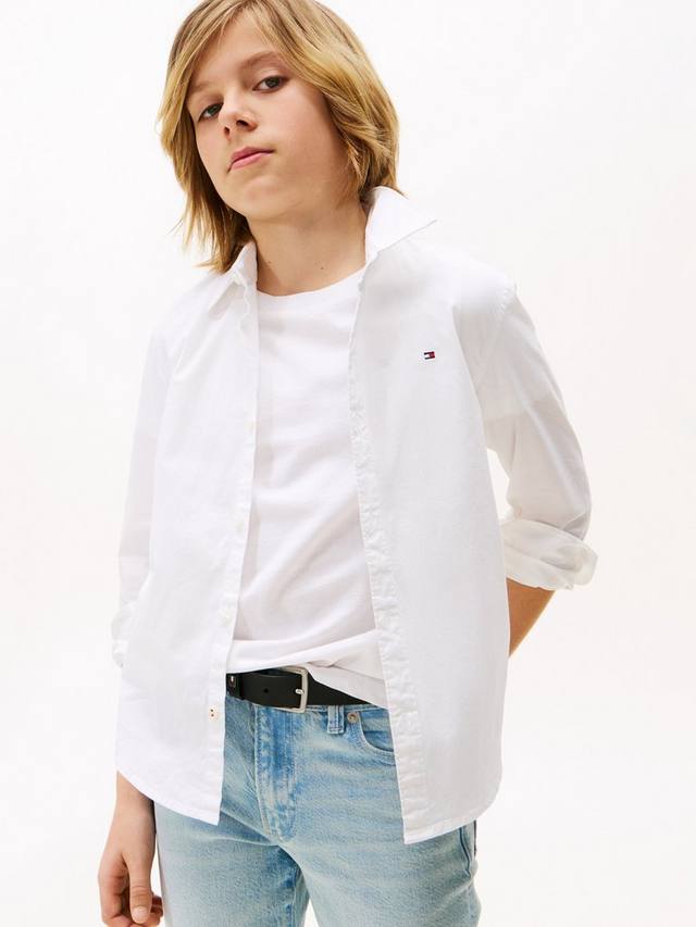 

Детская рубашка из хлопкового поплина Tommy Hilfiger, White