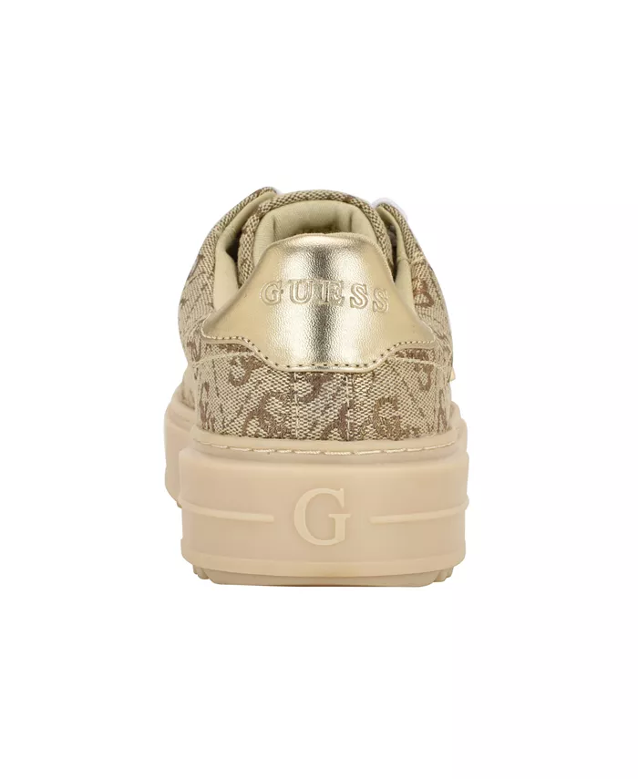 Женские кроссовки Denesa на платформе со шнуровкой Guess, золото — фото 3