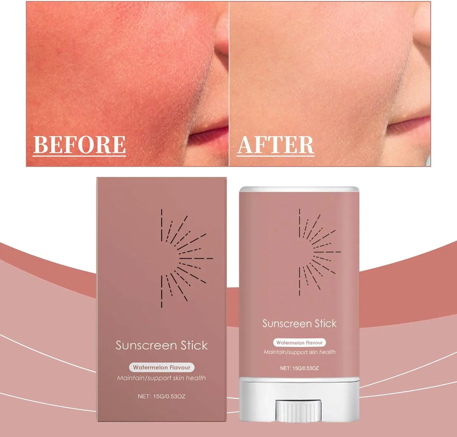 Солнцезащитный стик для лица See-Through Sunscreen Stick, коричневый, 34 г Generic — фото 3