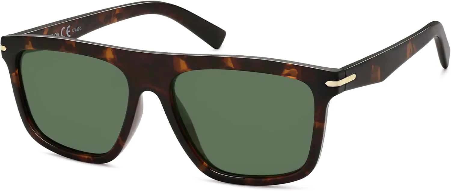 

Поляризованные квадратные солнцезащитные очки SOJOS TR90, легкие, унисекс, для женщин и мужчин, модный классический дизайн, защита от УФ-излучения, Brown/Green