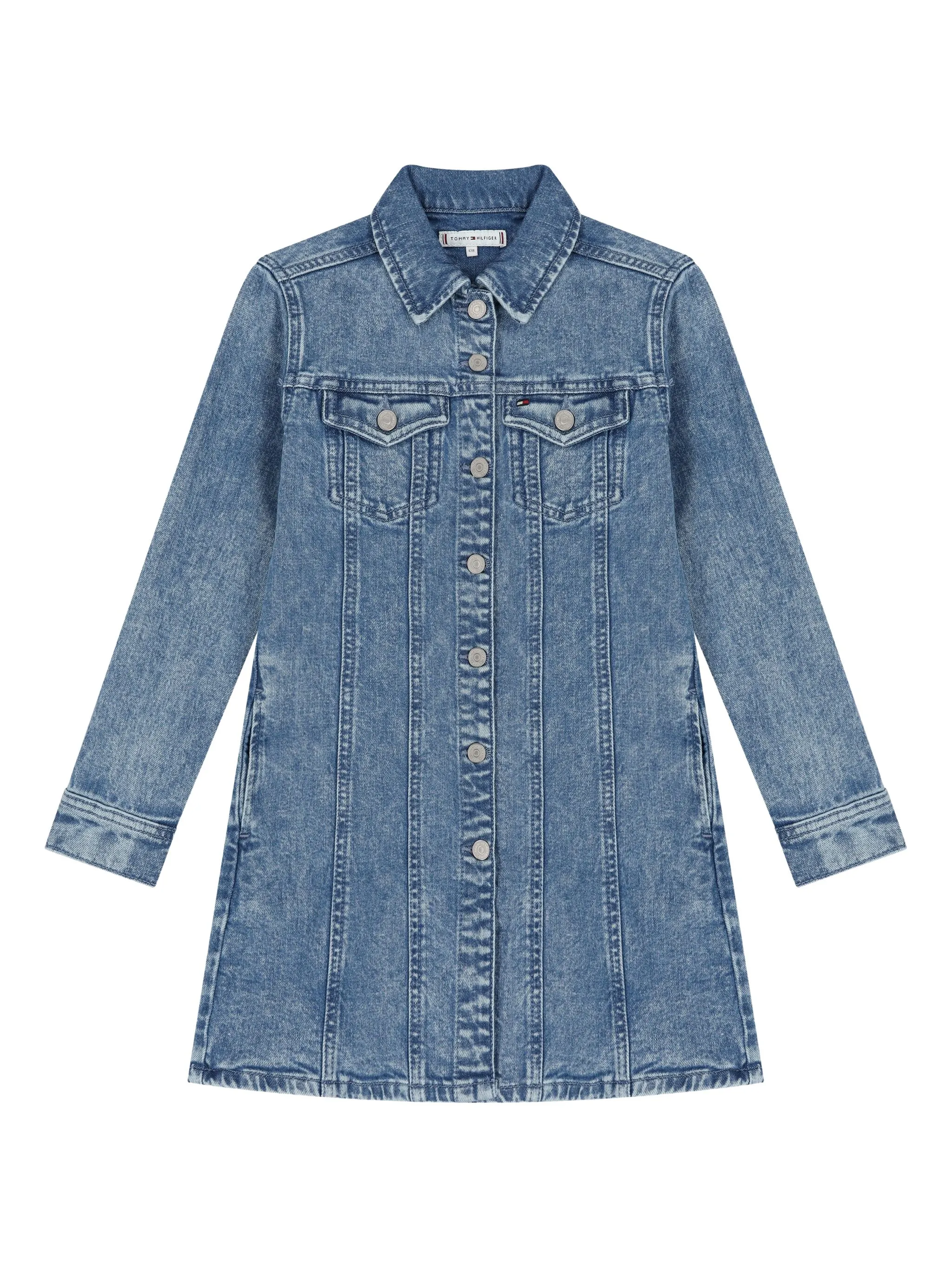 

Джинсовое платье на пуговицах Tommy Hilfiger Junior, синий