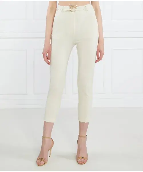 

Брюки с поясом Cropped fit Pinko, белый