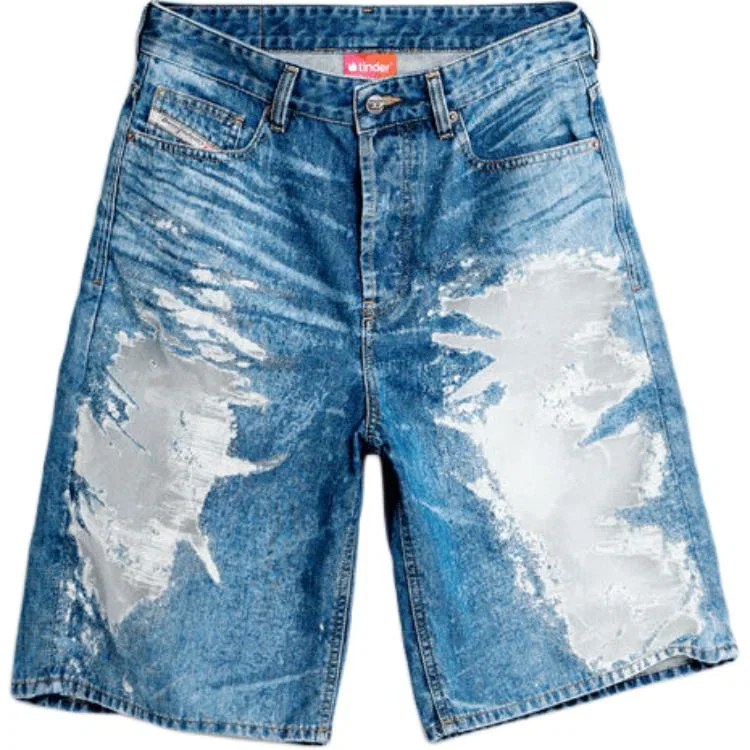 Джинсовые шорты Diesel X Tinder medium blue