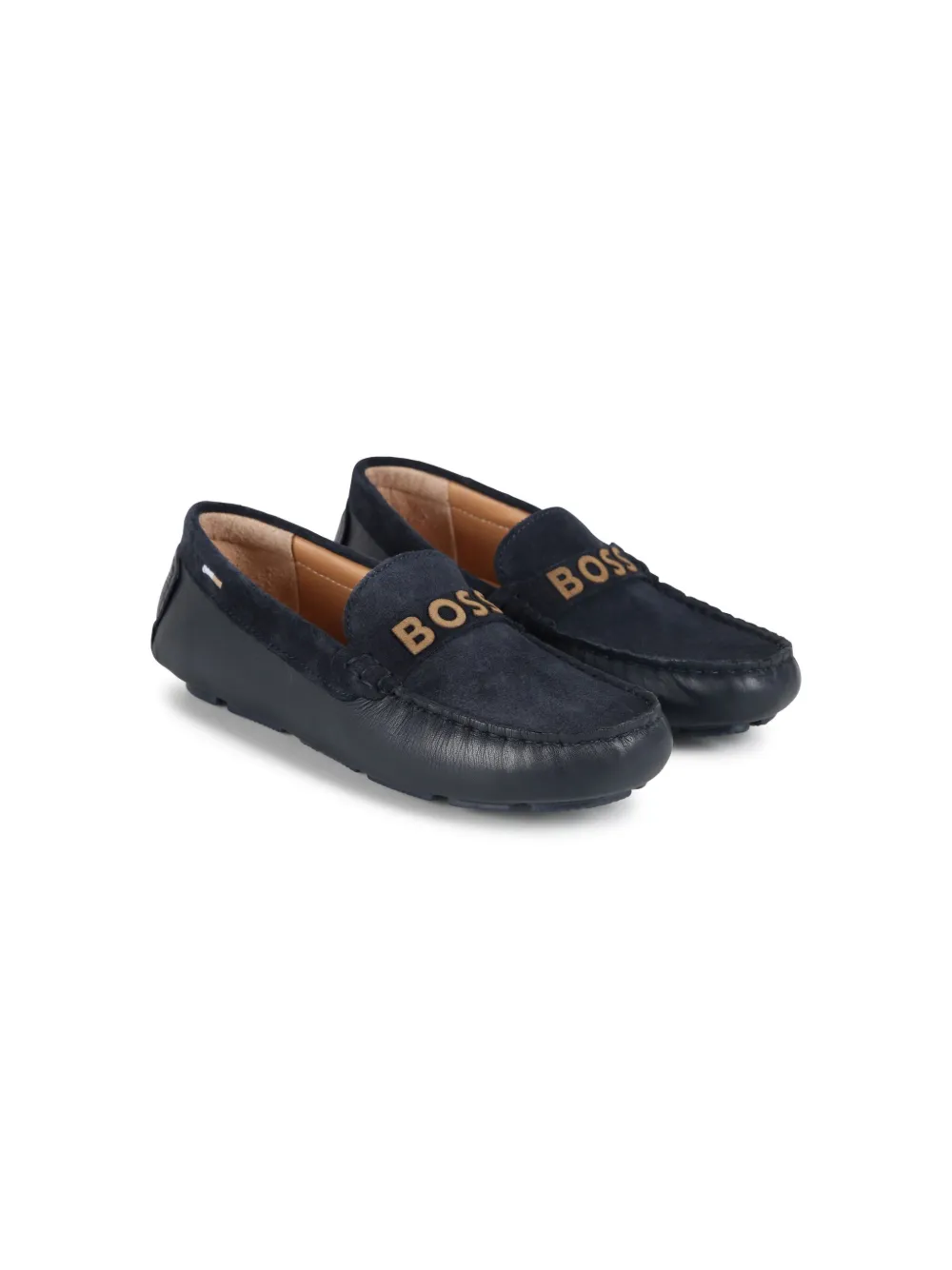 

Лоферы с логотипом BOSS Kidswear, синий