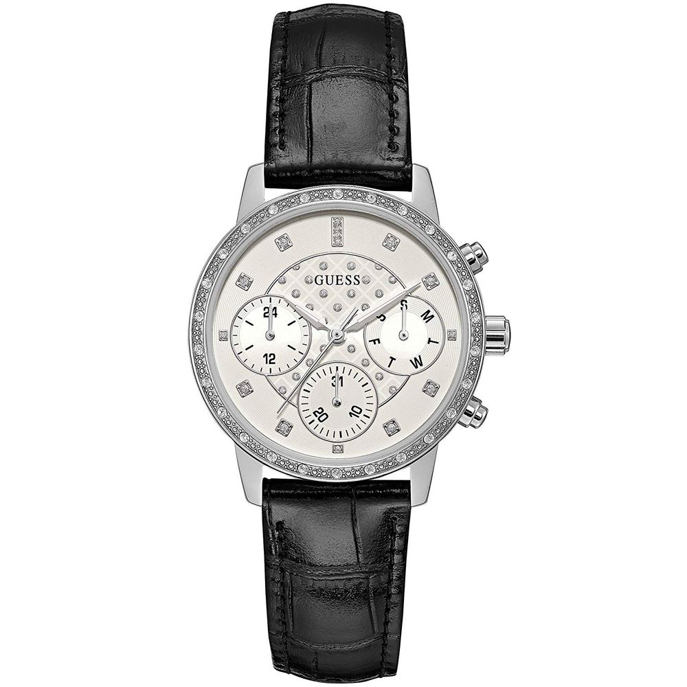 

Черные кожаные часы GUESS