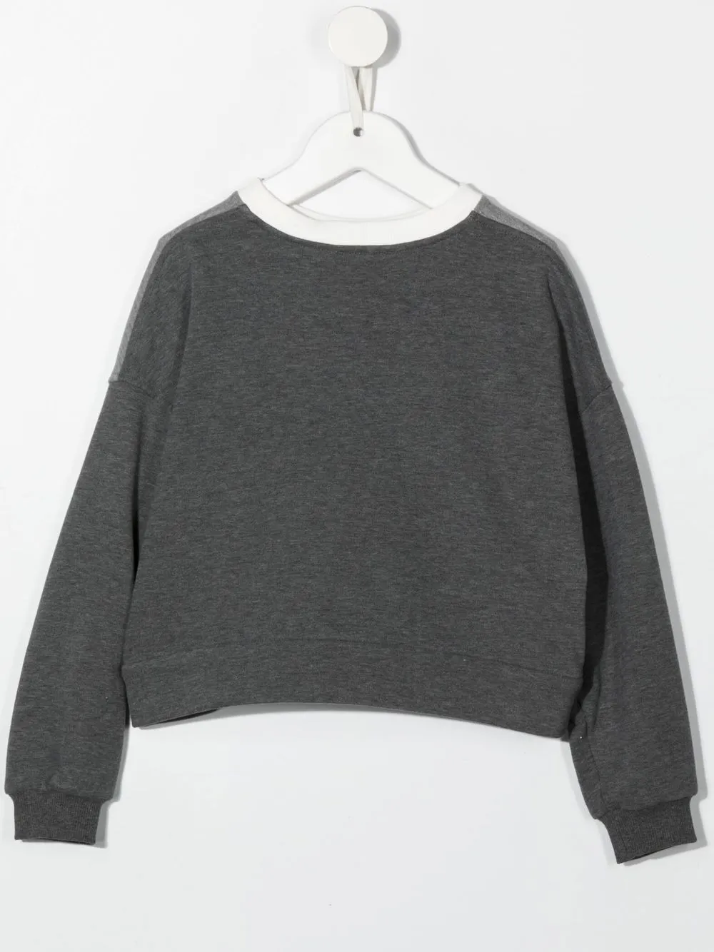 Толстовка в стиле колор-блок Brunello Cucinelli Kids, серый — фото 2
