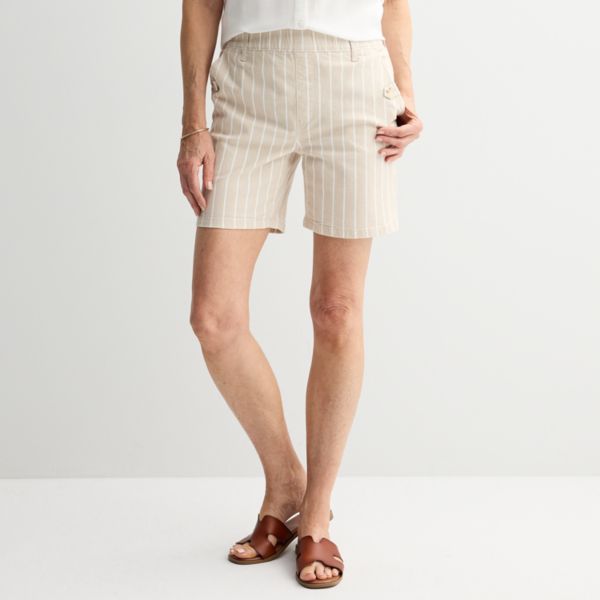 

Женские современные шорты без застежек Croft & Barrow, цвет tan stripe