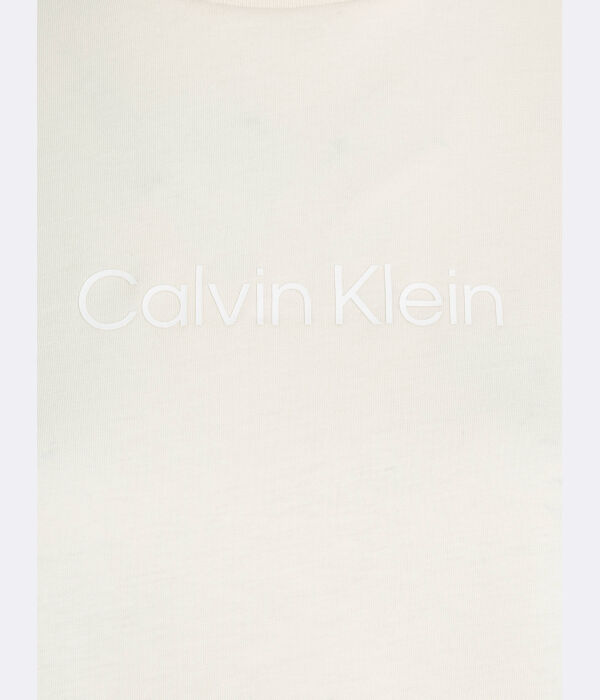 Футболка женская Calvin Klein хлопковая свободного кроя, экрю — фото 4