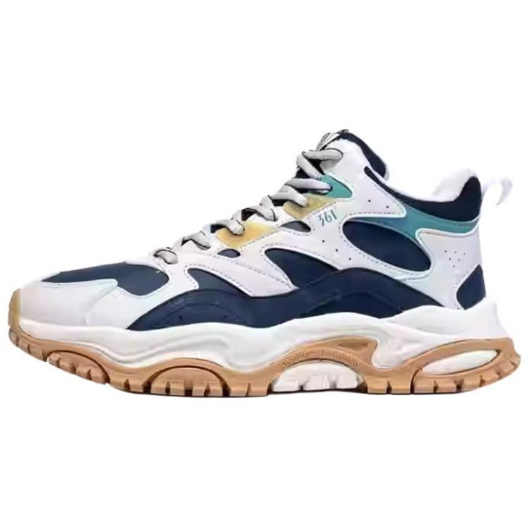 

361° Янву устойчивые к истиранию термо высокие повседневные кроссовки мужские белый синий