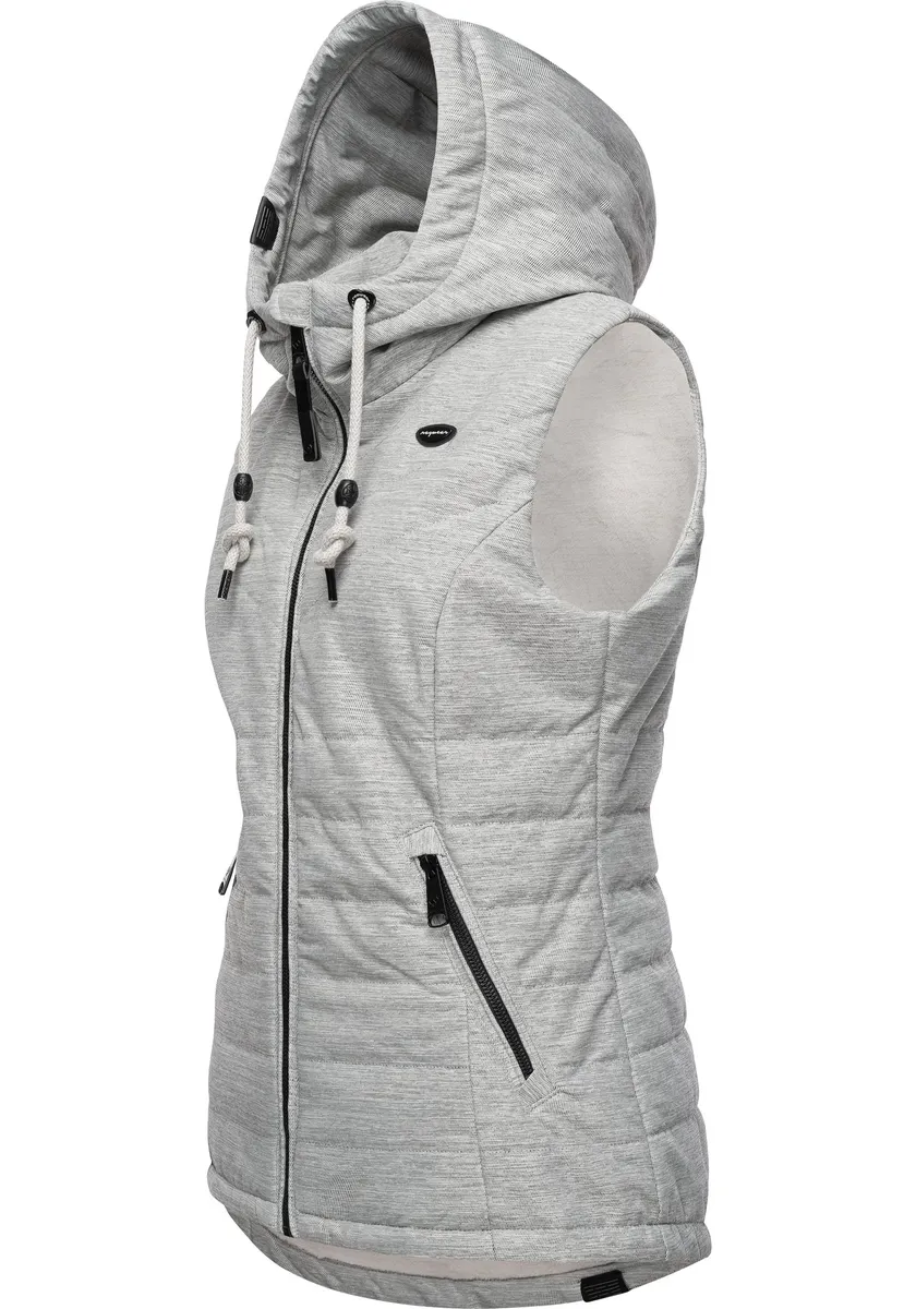 

Стеганый жилет Ragwear "Lucinda Vest", женский жилет на мягкой подкладке с капюшоном, белый