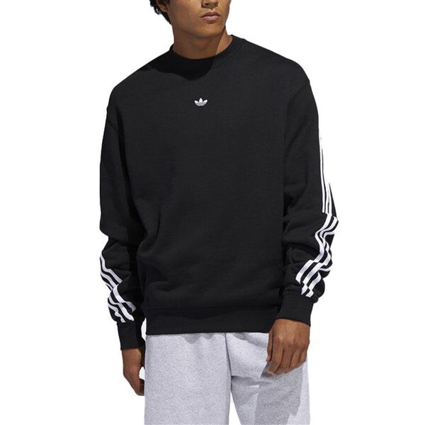Толстовка с капюшоном оригинальная 3 полоски обертка cr круглый вырез Adidas, черный — фото 4