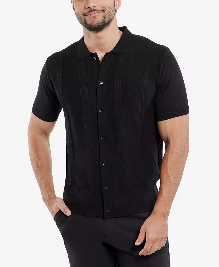 

Мужской классический поло-свитер с рельефной резинкой SPRING + MERCER, синий